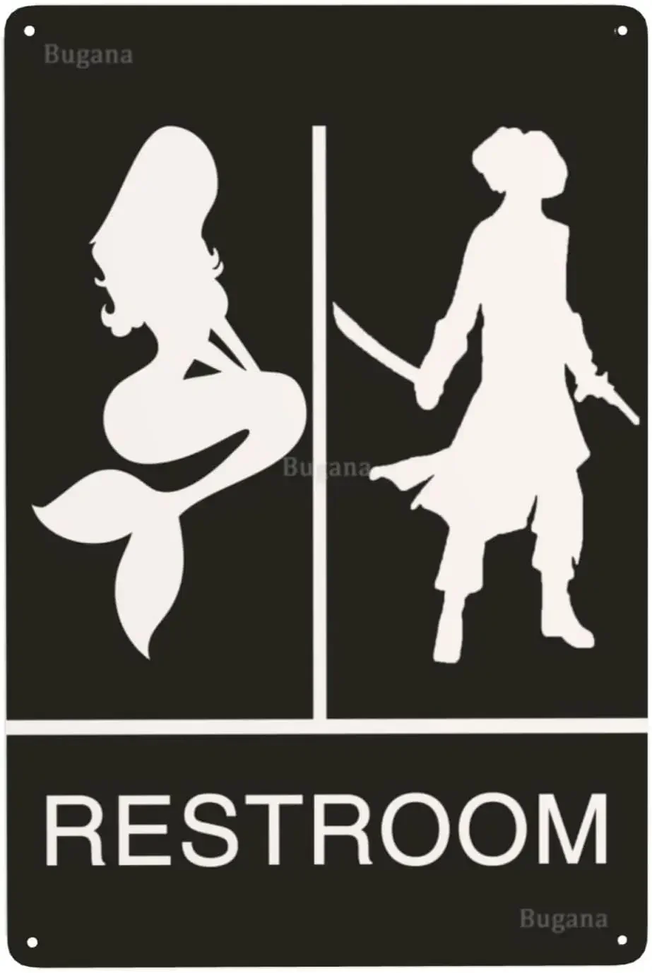 Home Bathroom Sign - Targa Vintage in Metallo a Tema
