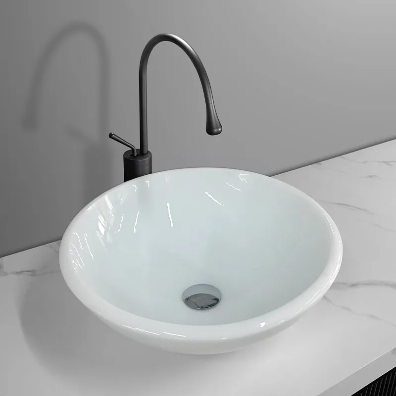 Home Bathroom Design Simple - Lavabo Moderno Rotondo in Pietra Microcristallina,
