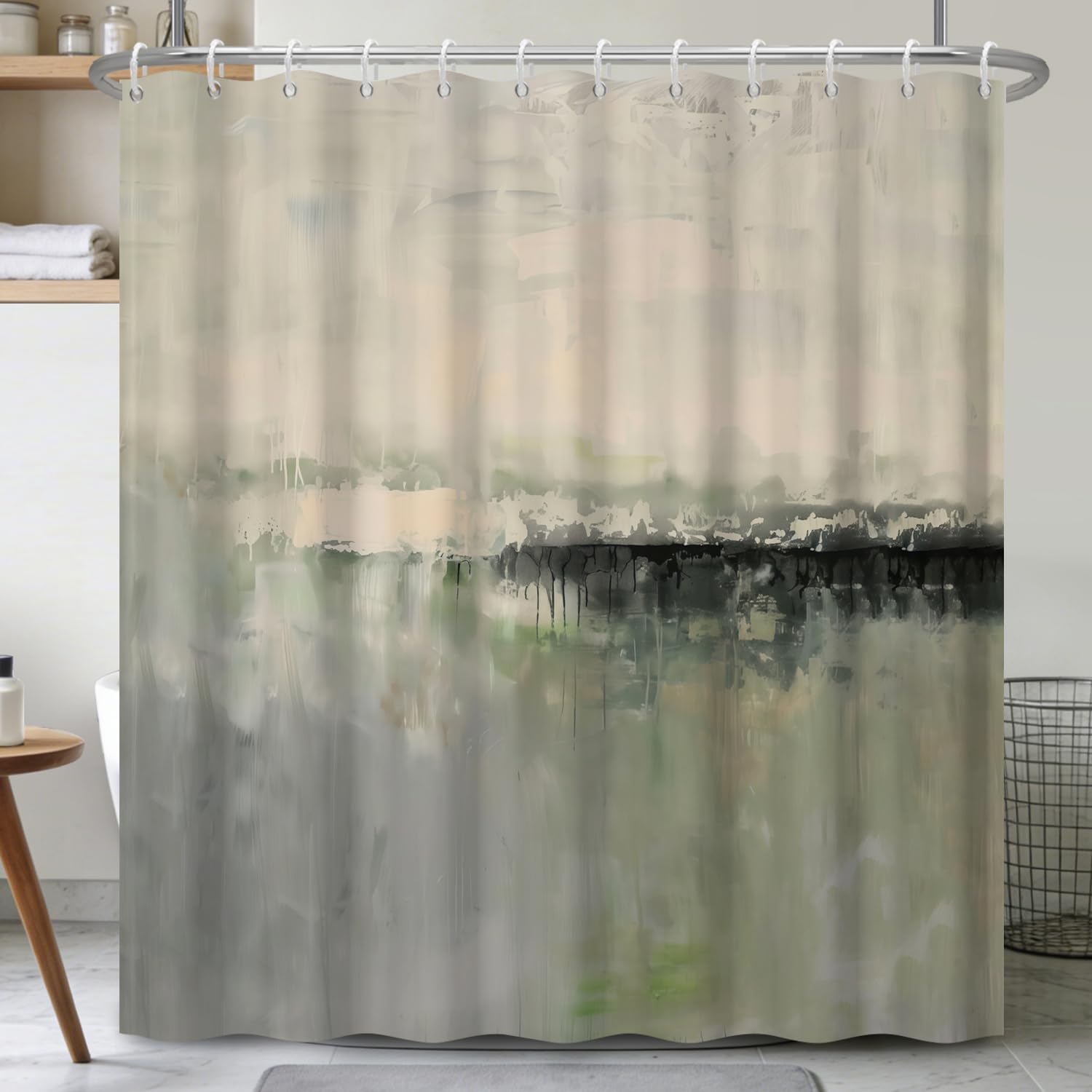 Home Bathroom Spa Ideas - Tenda Doccia Impermeabile con Motivo Astratto